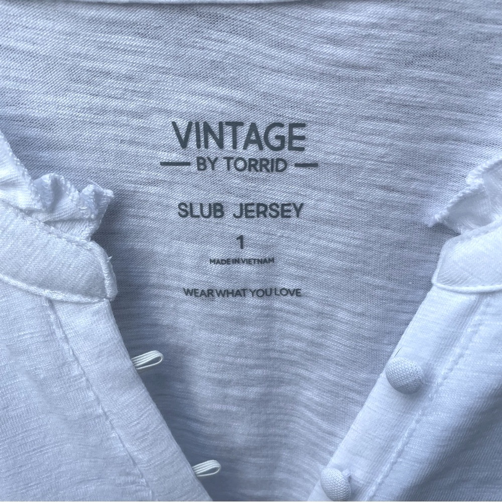 Torrid Vintage Slub Raglan Henley With Flutter Sleeves - Picture 8 of 15